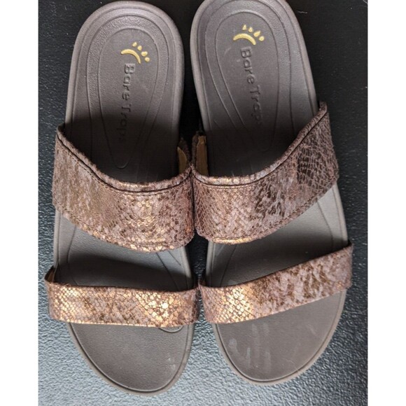 Bare Trap GEMINI Sandal Metallic Faux Snakeskin Slip On Spring Summer Size 7M - Picture 12 of 13